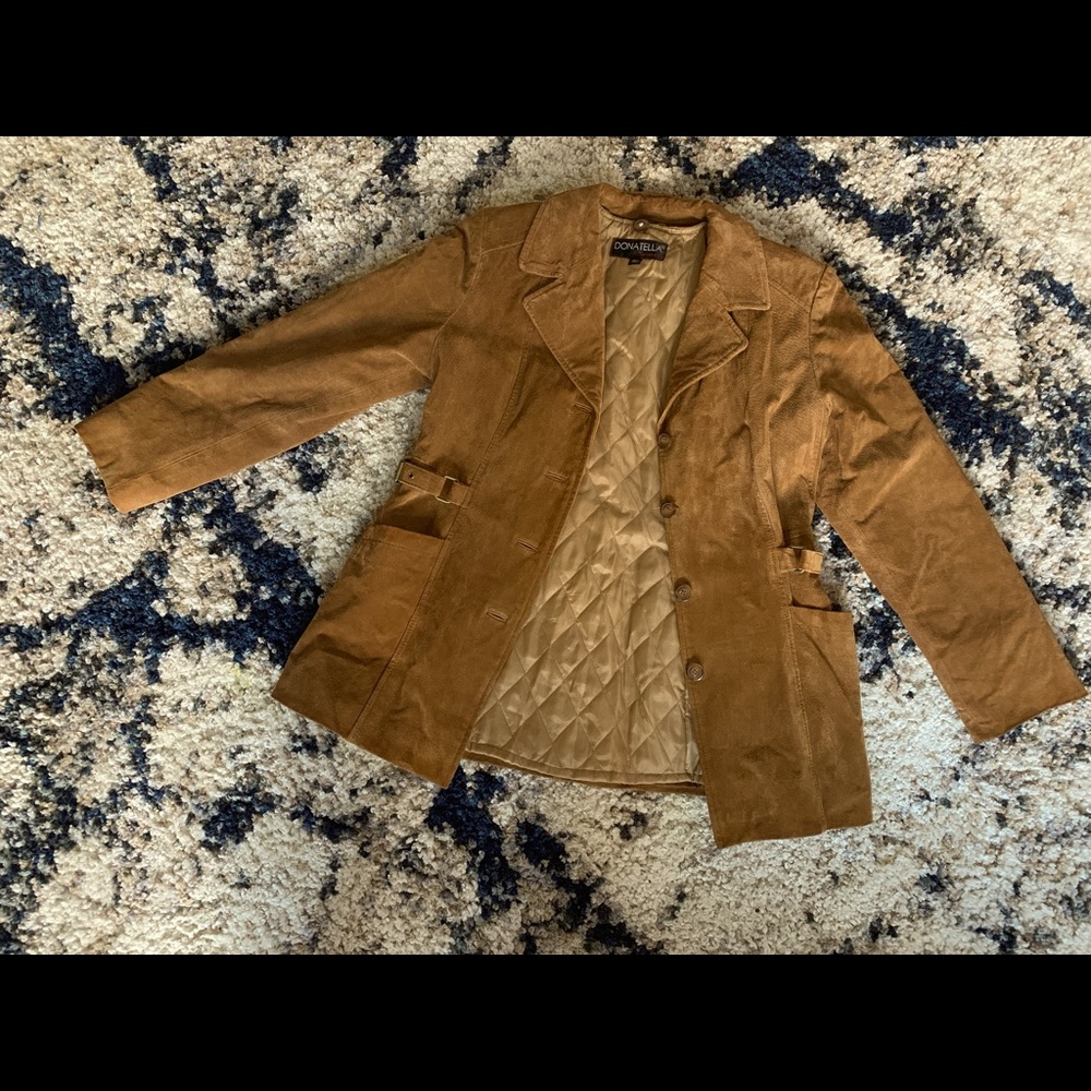 Donatella Sport Genuine Leather Faux Fur Jacket medium